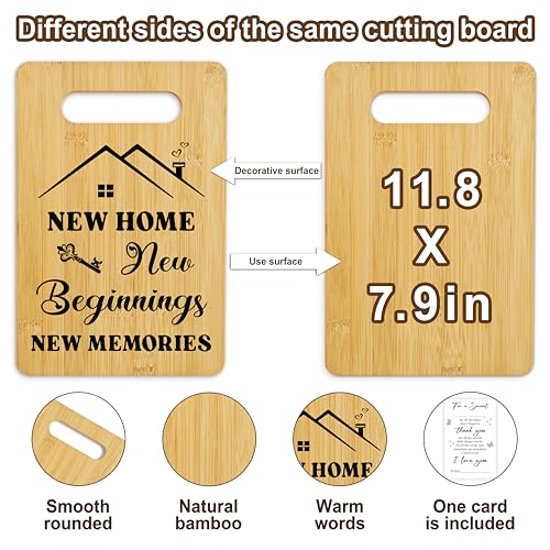Tablero de corte personalizado de bambú para regalos de inauguración de hogar, ideal para mujeres, hombres, amigos y propietarios de vivienda, decoración para cocina y hogar nuevo miniatura 2