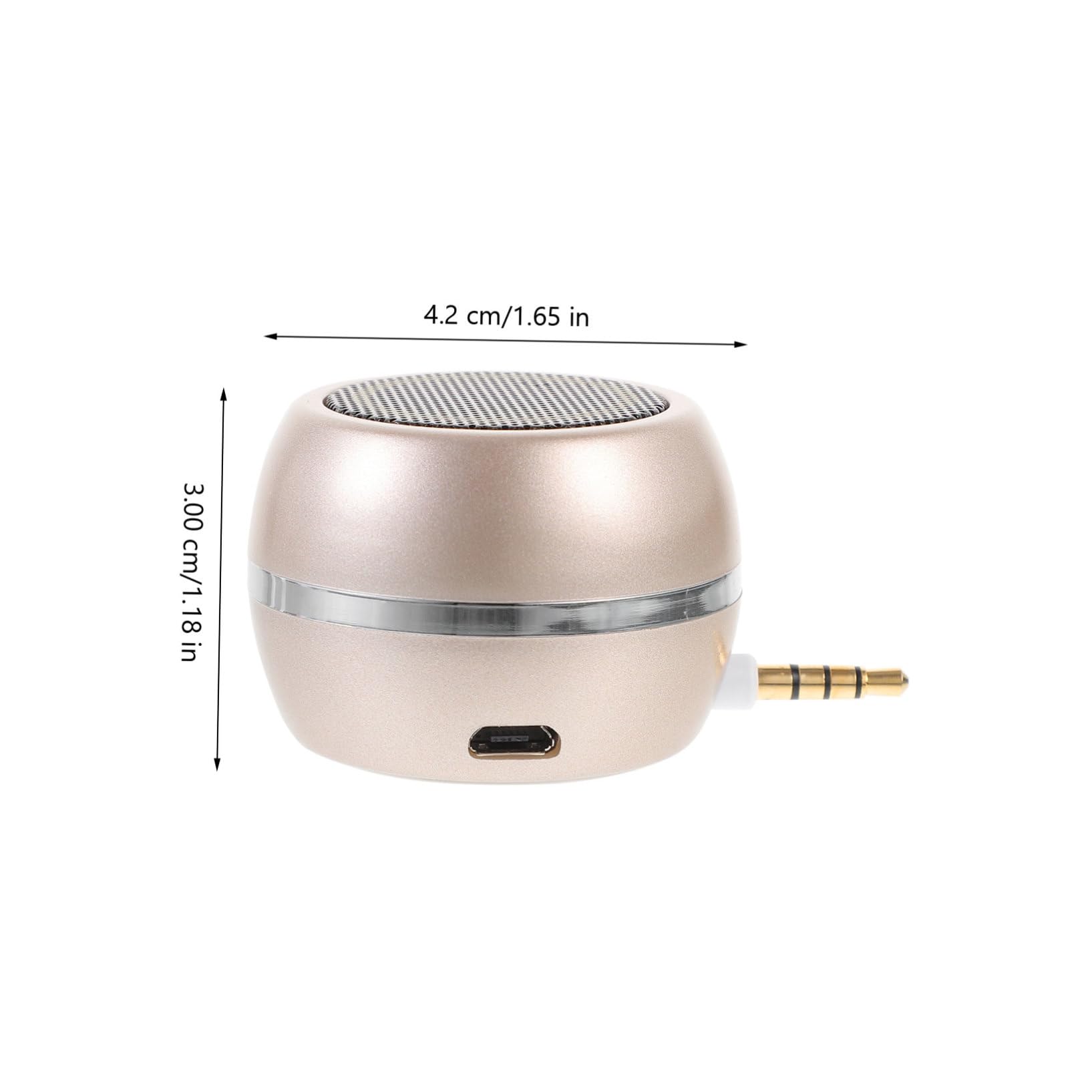 Kisangel Externer Desktop Lautsprecher Tragbarer Steckerlautsprecher aus Kunststoff 3w Leistung 2-Kanal Goldfarben mit 3,5-mm Anschluss Kompatibel mit Laptop Handy und Tablette für Klaren
