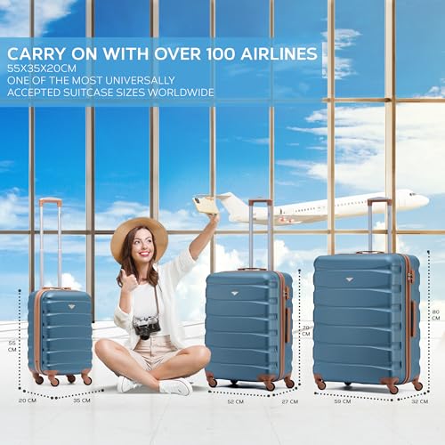 Flight Knight Set of 3 Lightweight 4 Wheel ABS Hard Case Suitcases Cabin & Hold Luggage Options Approved for Over 100 Airlines Including easyJet, British Airways, Ryanair, Jet2 & Many More - Image 3