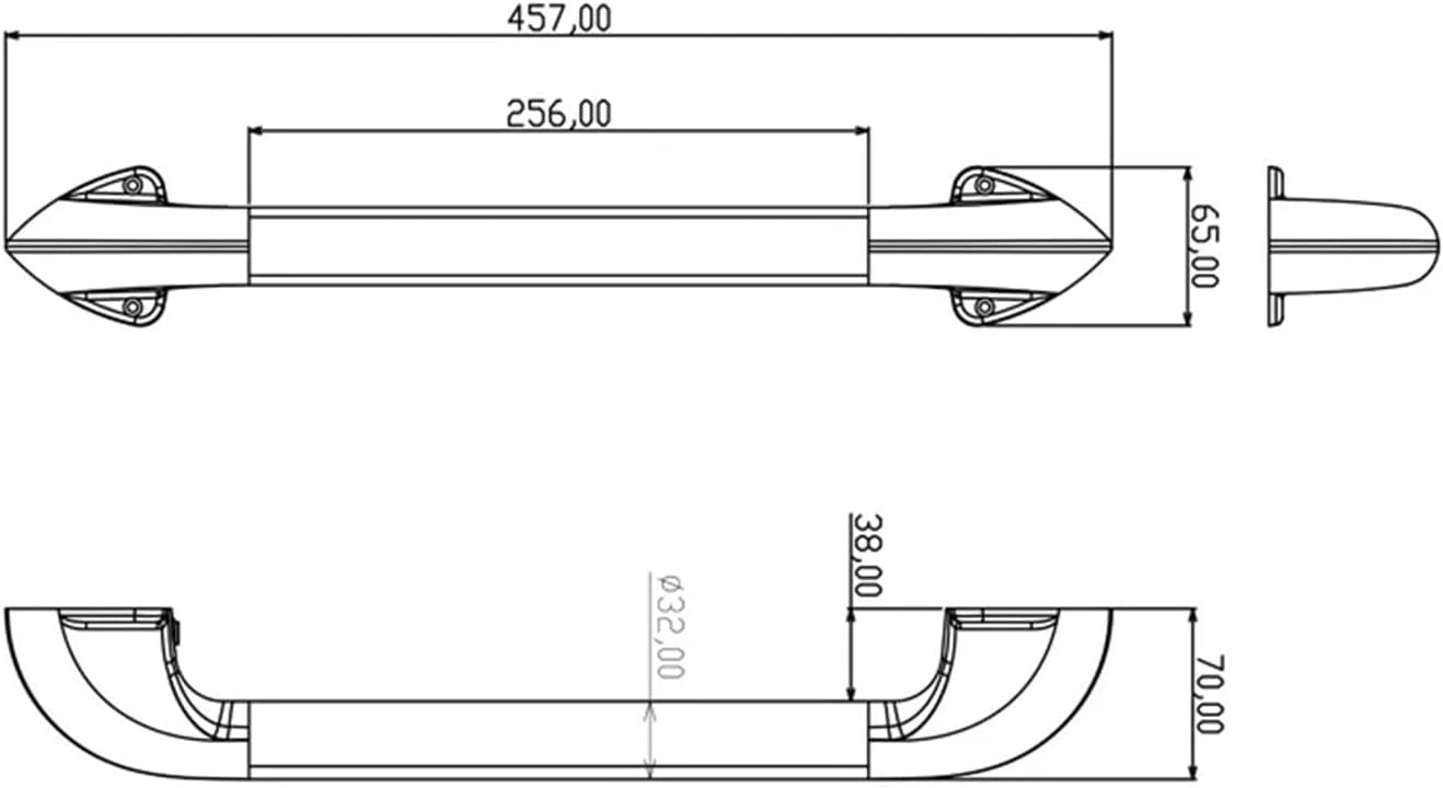 Boat Grab Handle, 2pcs Marine Handrail with Blue-ray Controllable Switch Illuminated Grab Handle for Caravan Car Boat Accessories,Marine Hand Rail(GM-EP-HR0531B)