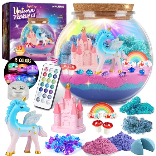 Regalos De Unicornio Para Niñas - Kit De Terrario De Unicornio Para Niños - Regalo De Cumpleaños Para Niñas 4 5 6 7 8-12 Años - Juguetes De Regalos De Unicornio Para Niñas - Kit De Terrario De Unicornio Para Niños - Regalo De Cumpleaños Para Niñas 4 5 6 7 8-12 Años - Juguetes De