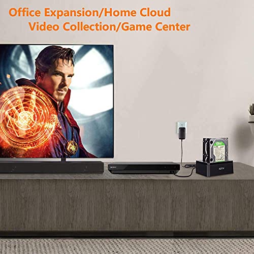 WEme USB 3.0 to SATA Dual-Bay External Hard Drive Docking Station with Offline Clone/Duplicator Function for 2.5 & 3.5 Inch HDD SSD SATA (SATA I/II/III) Support 2X 8TB & UASP, Tool-Free - Thumbnail 7