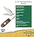 Bear & Son Cutlery 2-5/8-inch Blade, Heritage Walnut Barlow, 1095 Carbon Stainless Steel, Walnut Wood Handle, Nickel Silver Bolsters & Polished Hollow Ground Blades (C2281)