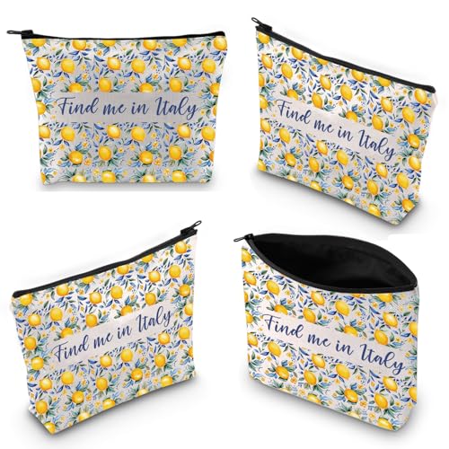 Italian Lemon Makeup Bag Italy Lemon Themed Gift Amalfi Coast Gift Positano Lemon Bag Souvenir Gift Bag Find me in Italy (Find me in Italy 3uk) - Image 2