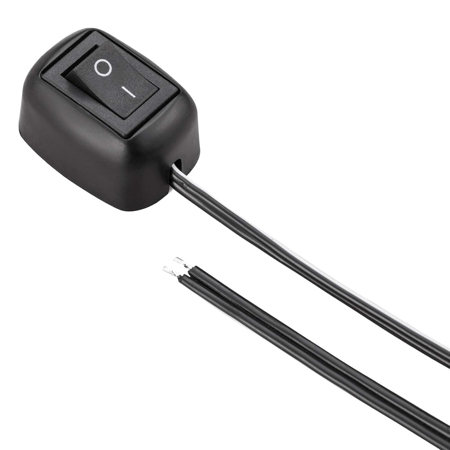 AUTOZOCO DIY Car Switch Water Drop Shape 12V, On/Off Button Switch, Water Drop Switch, Cable Length 1 Meter, 12V-230V/10A SPST, Adhesive, Black