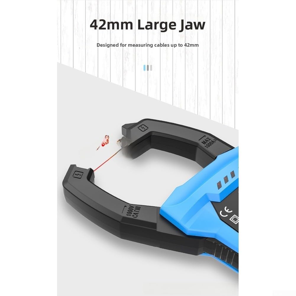 Digitales Zangenmessgerät True RMS 1000 A AC/DC Spannungswiderstand Kapazität Temperatur NCV Erkennung Elektriker Multimeter mit Messleitungen und Gehäuse