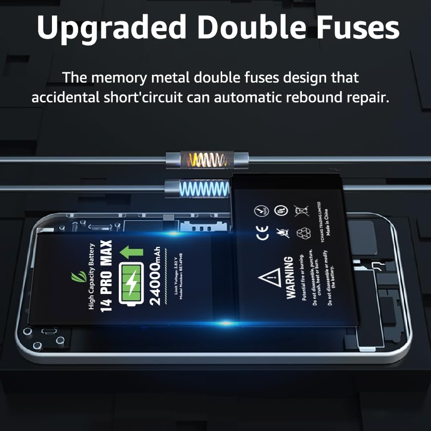 Amazon.com: LL TRADER Battery for iPhone 14 pro max, 24000 mAh