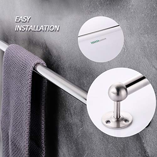 Barre porte-serviettes murale acier inoxydable finition argentée - 5