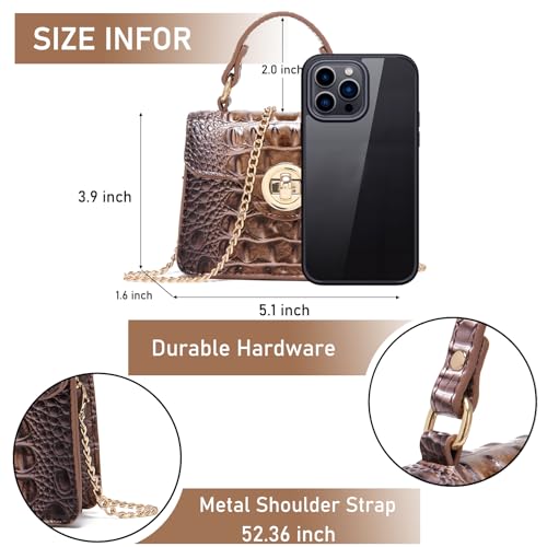 Chic Women Crocodile Leather bags Mini Top-Handle Clutch Compact Evening Bag Stylish Accessory for Essentials3