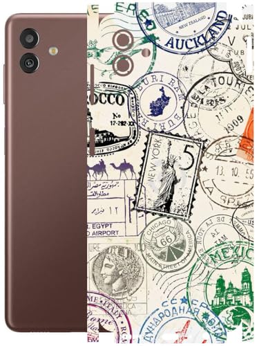Image of AtOdds - Full Body Back Screen Guard Protector Film - Lamination Wrap Skin Sticker Compatible with Samsung Galaxy M13 (5G) | Scratchproof Matte Finish (Stamps)
