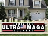 This Is Ultra Maga Country Support Trump Banner Flag with Brass Grommets,Pro Trump 2024 Anti Joe Bidn American Political Election Outdoor Sign House Banner Polyester Yard Lawn Outdoor Decor 98X18''
