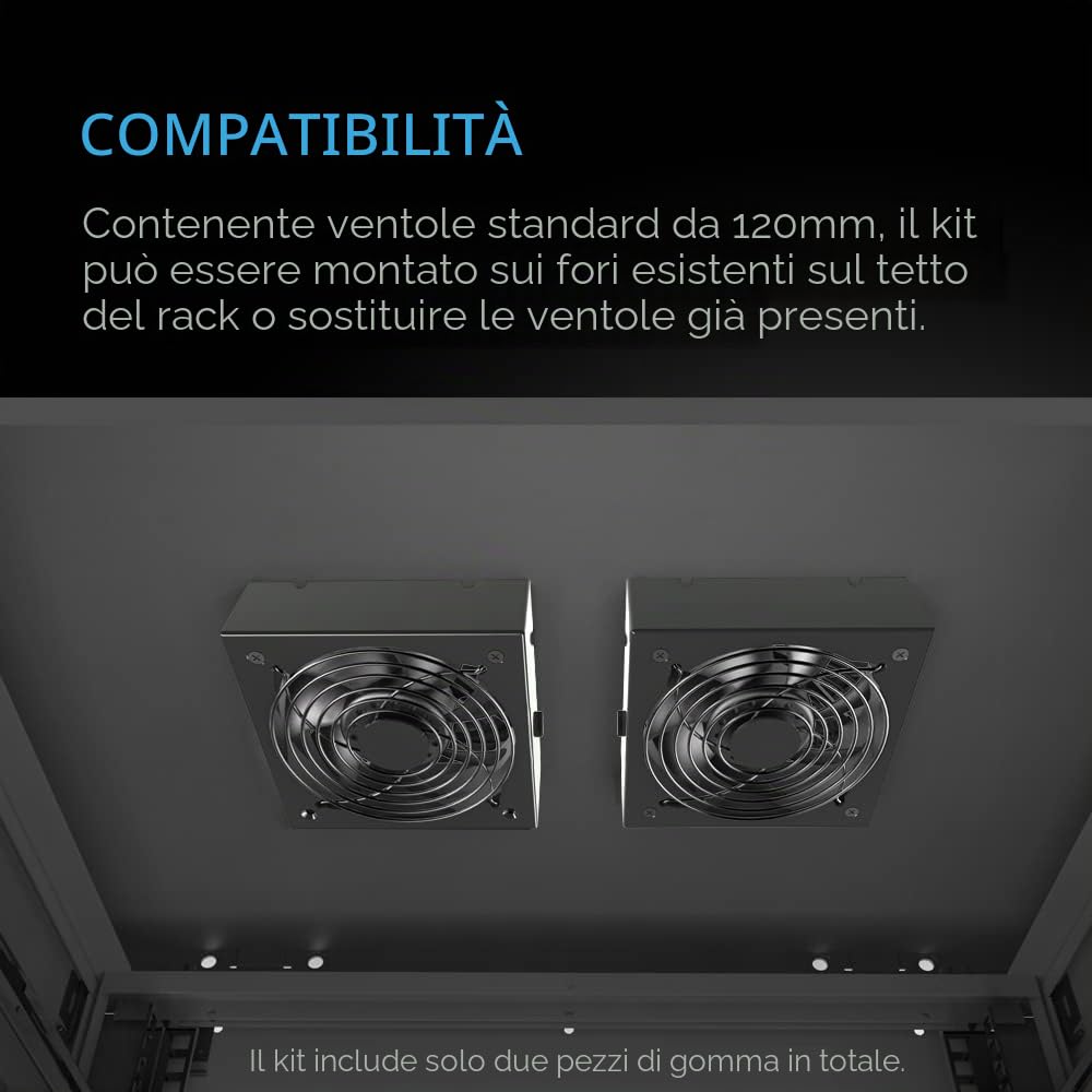 AC Infinity Kit Ventola Rack ROOF, silenzioso con Doppia Ventola e Regolatore di Velocità, per Raffreddamento AV, Home Theater, Rack da 48 cm, 19 Pollici