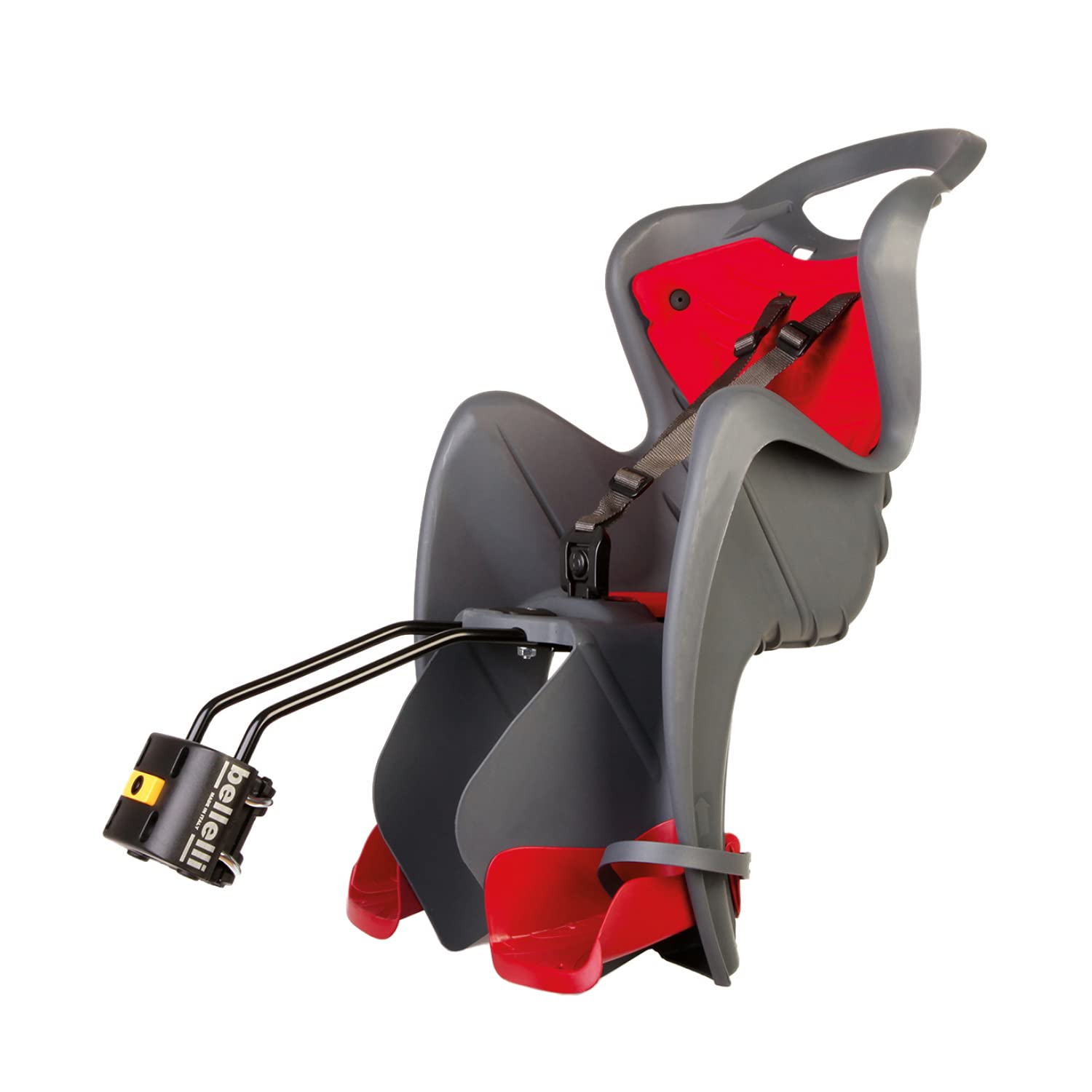 b bellelli Mr Fox - Seggiolino Bici Posteriore - Attacco B-Fix - Si Fissa al Telaio - dai 9 Mesi ai 8 Anni - Max 15 kg - Colore Dark Grey