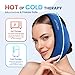 LotFancy Face Ice Pack Wrap for TMJ, Wisdom Teeth, with 4 Reusable Hot Cold Therapy Gel Packs, Pain Relief for Head, Oral and Facial Surgery, Dental Implants, Blue