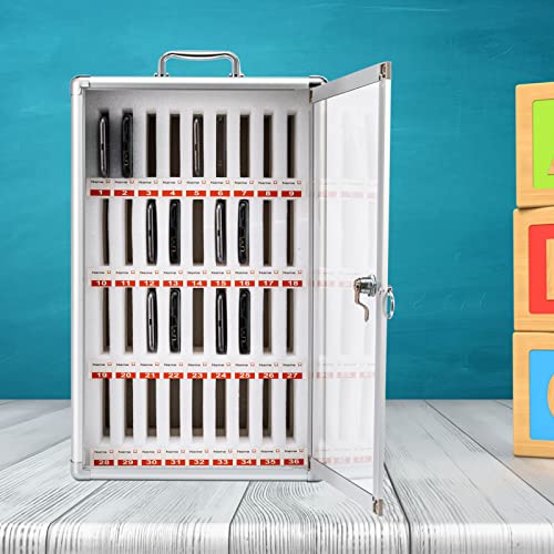 Emmliy 36 Slots Aluminum Alloy Cell Phone Locker, Cell Phones Storage Cabinet with a Locked for Classroom, Office, Gym, Can be Carried by Hand
