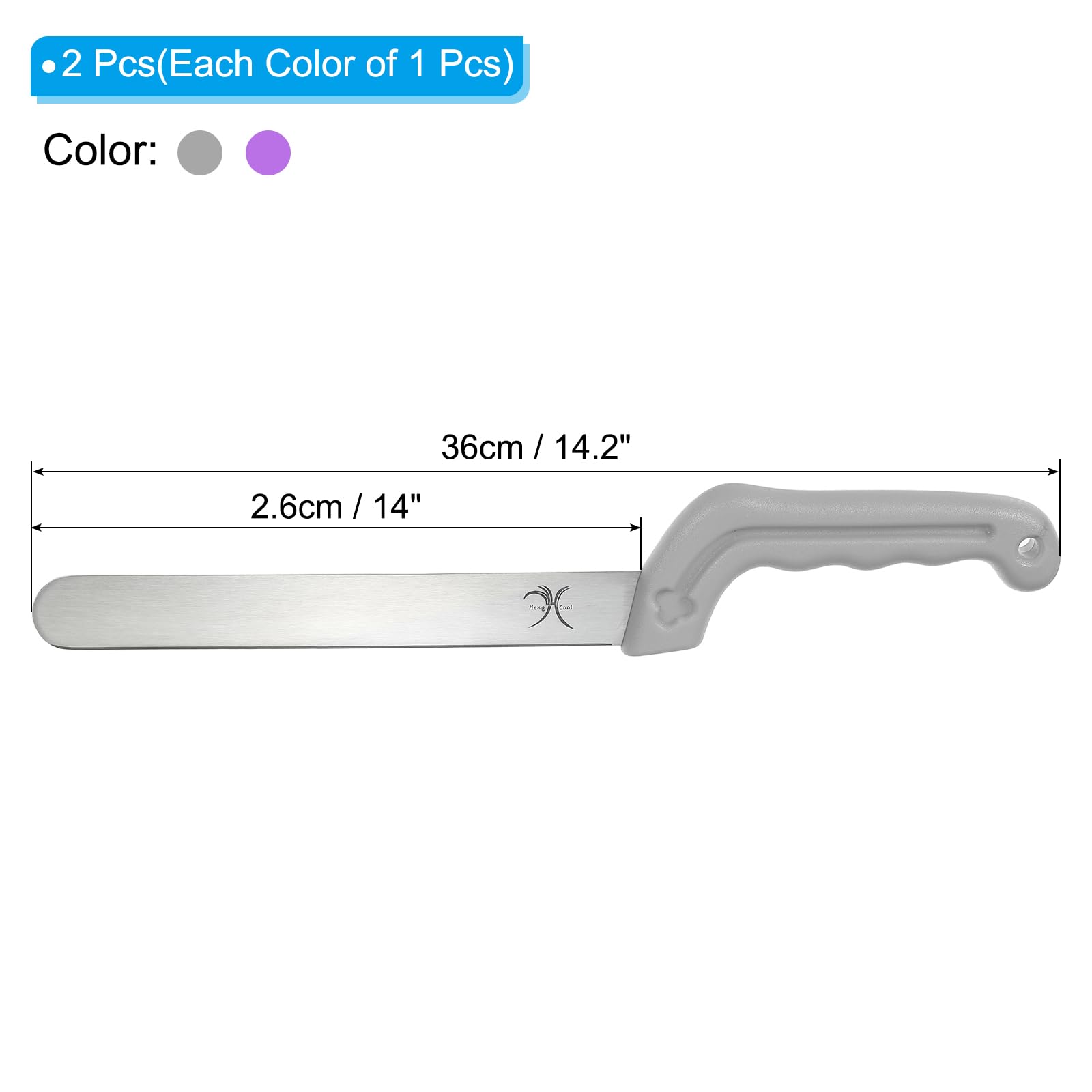 PATIKIL Floral Foam Knife, 1 Set/2Pcs Florist Professional Cutting Knife for Flower Foam Block Cake, Grey/Purple