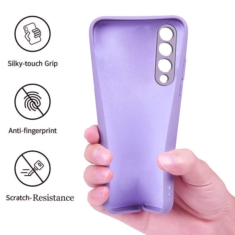 Image of A rtistque Liquid TPU Silicone Matte Shockproof Flexible with Camera Protection Soft Back Cover Case for Samsung Galaxy A50 || A50s || A30s - Purple