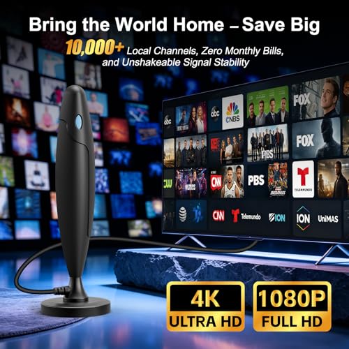 Digital 2026 TV Antenna Indoor for Local Channels for Smart TV Antenna | with Magnetic Base,5000+ Miles Ultra-Long-Range Receiption with Amplifier Signal Booster,Support 4K 1080P/ Older TVs - image 2