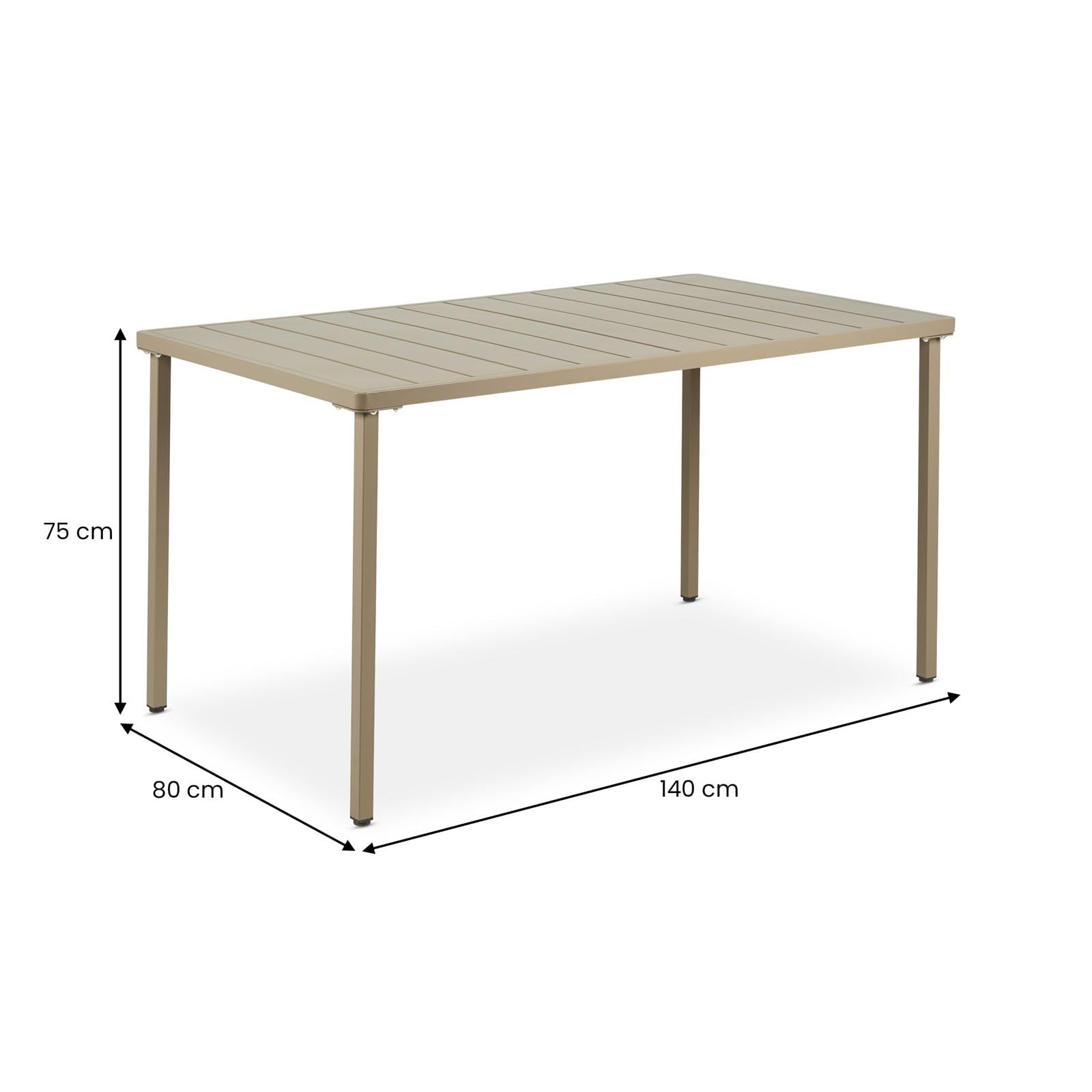 IDIMEX Gartenmöbel Set Narciso mit Tisch und 6 Stühlen, Champagner - Moderne Outdoor Sitzgruppe für 6 Personen, wetterfest & UV-beständig für Terrasse und Garten