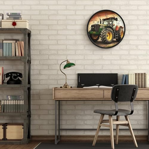 Horloge murale ronde tracteur 25 cm à grands chiffres arabes