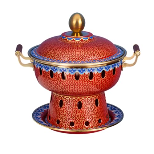 Olla pequeña para una persona de cobre esmaltado cloisonné