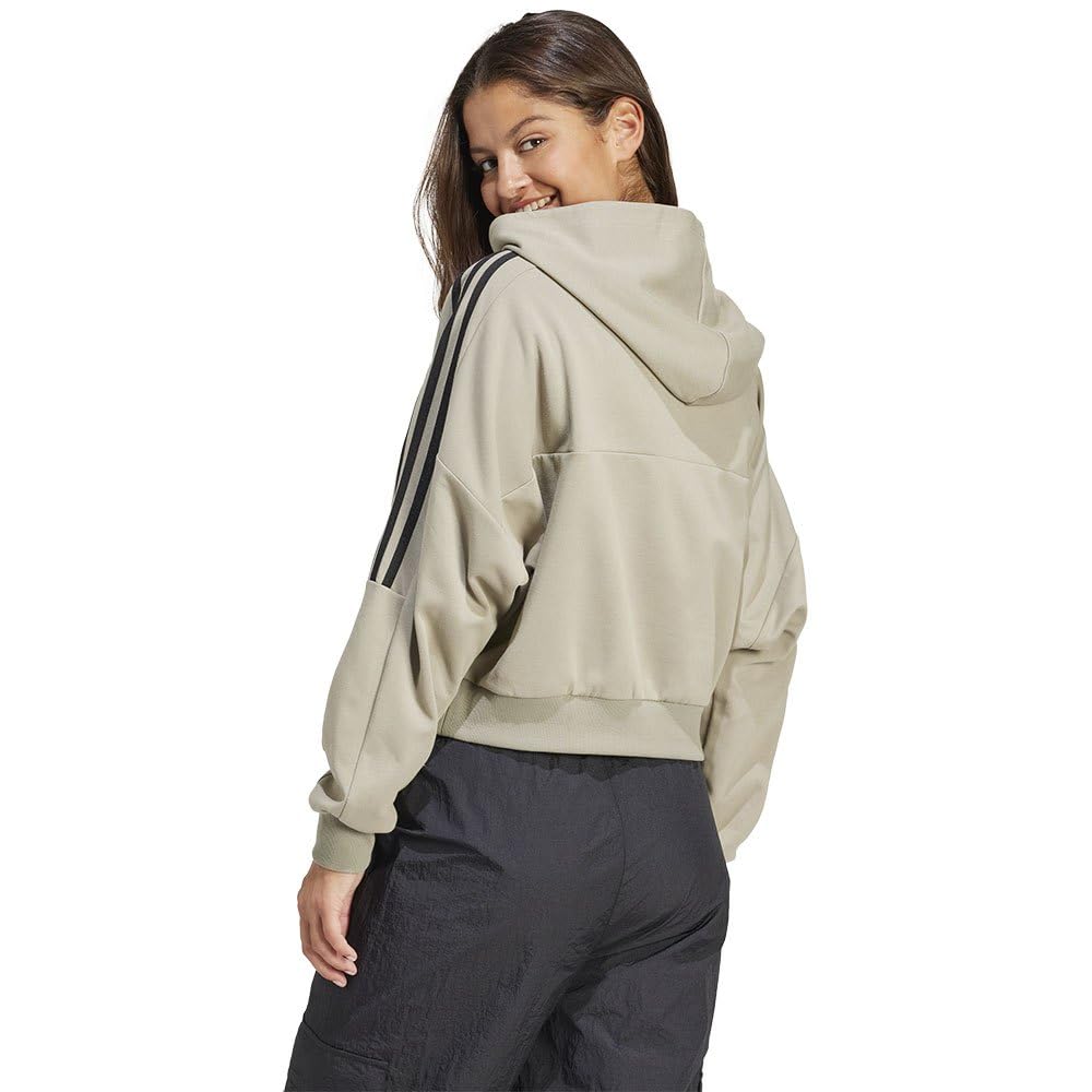 adidas Felpa con Cappuccio Donna Tiro 3-Stripes Loose, Verde