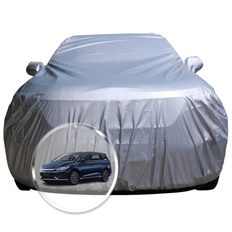 Image of NEODRIFT 'CrystalTech' Car Cover for BYD eMAX 7 (100% Water-Resistant, All Weather Protection, Tailored Fit, Multi-Layered & Breathable Fabric) (Colour: Crystal Silver)