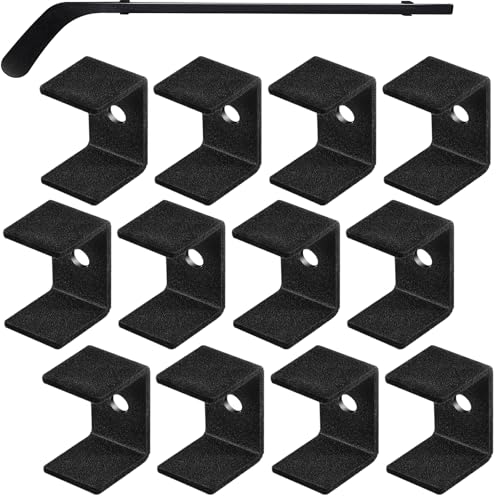 Dunzy 6 Pcs Black Hockey Stick Wall Mount Display Holder Display Hanger Ice Hockey Stick Mount for Wall Bracket for Home Office Storage Organizer Gifts(Simple Style)