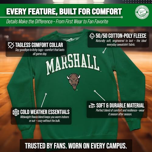 Image of NCAA College Sweatshirt Fleece Crewneck Pullover for Men and Women | Officially licensed NCAA college gameday crewneck pullover - 9 oz fleece lined sweatshirt with arch and logo design