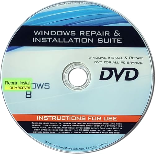 recovery repair amp re-install disc compatible with win 8 3264 bit