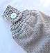 Everyday Terry Cloth Kitchen Towel - Double Thick/Full Crochet TOP Hanging Kitchen Towel (Diamond LT Gray)