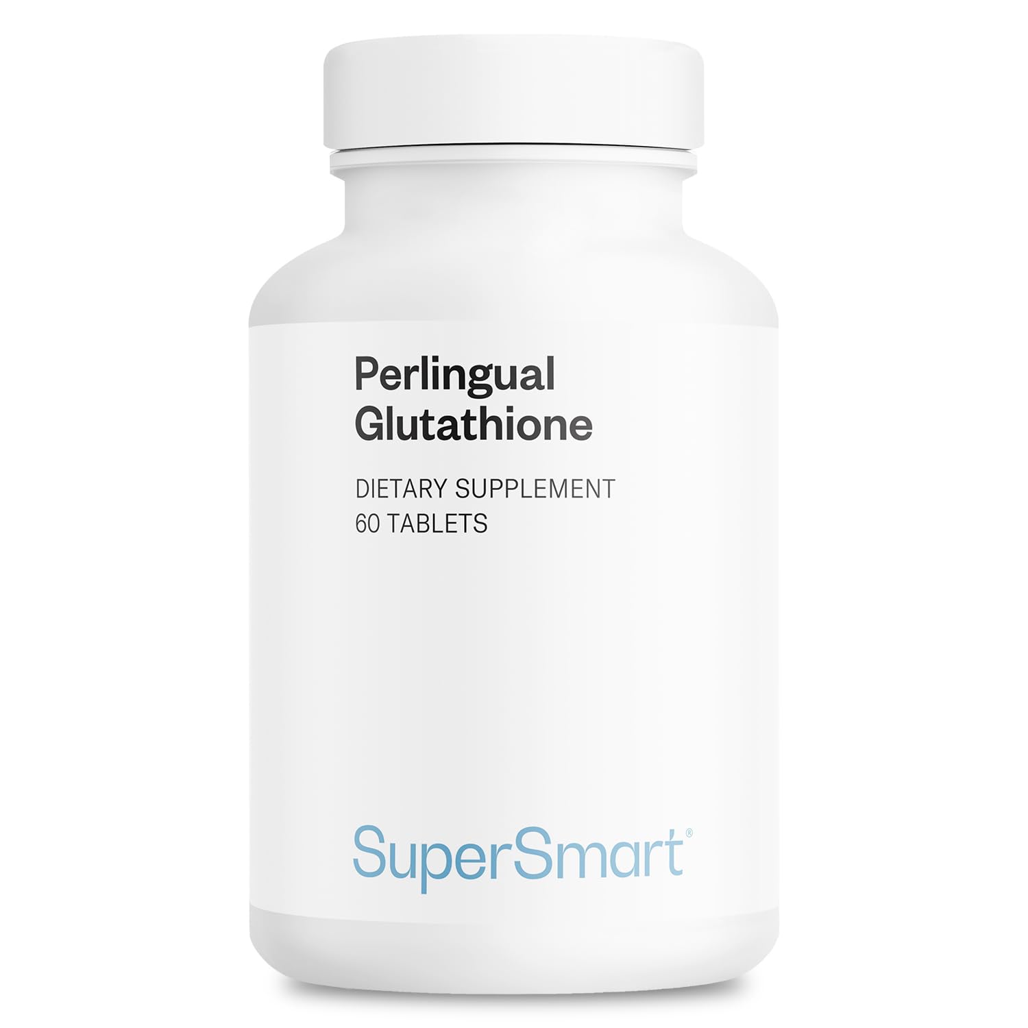 Supersmart Perlingual Glutathione (Easy Absorption) - Enhanced Reduced Glutathione with Vitamin C - Antioxidant Supplement | Non-GMO & Gluten-Free - 60 Tablets