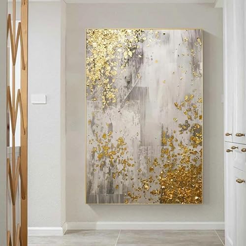 Tableau abstrait doré pour la décoration du salon et de la maison