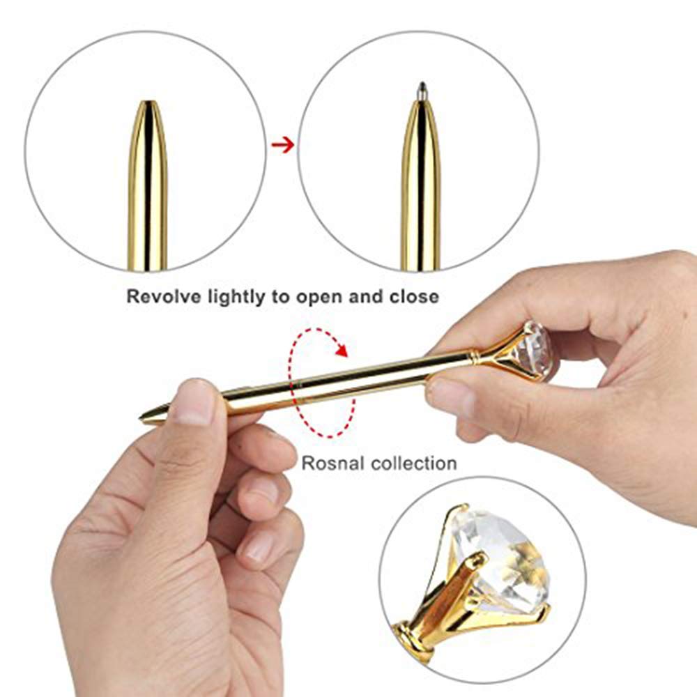 7 Penne A Sfera Con Diamanti E Ricariche - Set Regalo Con Borse In Velluto, Penne Bling Per Donne - 5