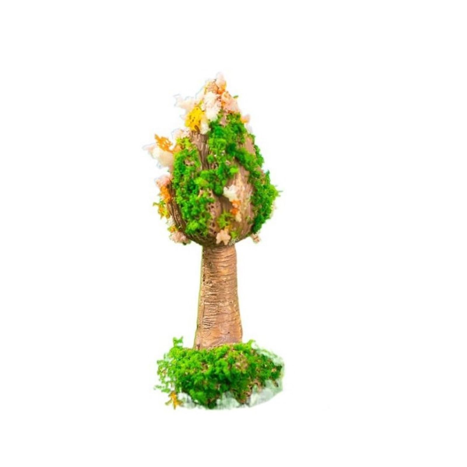 DUNSBY Model Trees 3pcs Simulation Mini Flower Tree Miniature Fairy Garden Moss Micro Landscape Decoration Ornament Resin Crafts(Color-07)