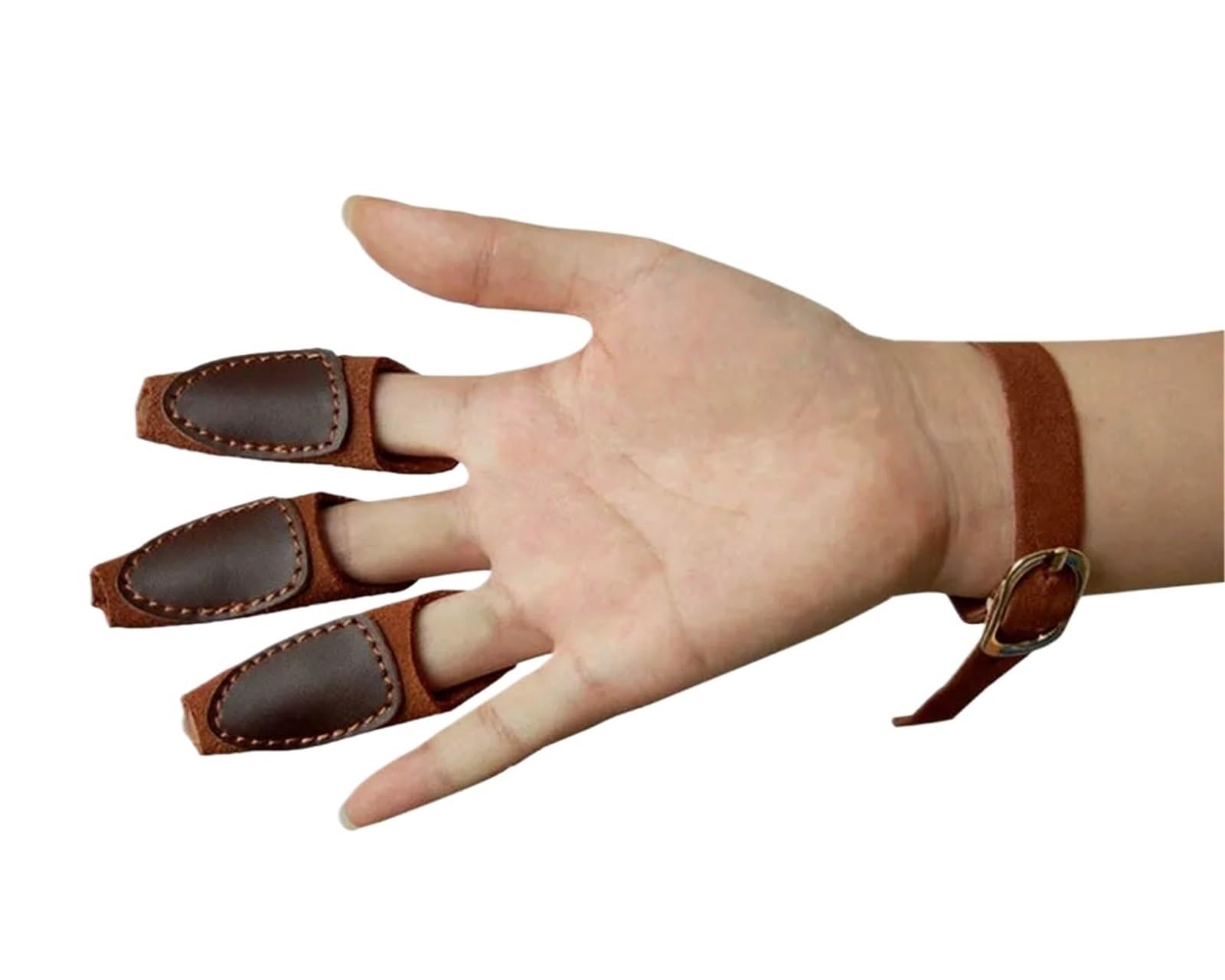 Armschutz Bogenschießen Wildleder Leder Fingerschutz Armschutz Bogenschießen Schießübungen Bogen Pfeil Sport Braun Schutzhandschuh Echtes Rindsleder 3 Finger