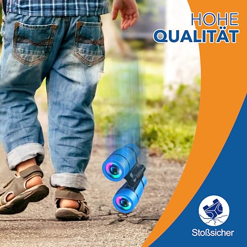 HappyKidsClub Fernglas für Kinder ab 3-8 7Jahre, Spielzeug & Geschenke für Jungen und Mädchen, Entdecker Set für Kinder - Vogelbeobachtung, Jagen, Wandern (Blau)