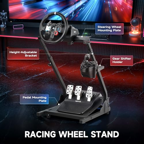 CO-Z Foldable Racing Steering Wheel Stand, Height Adjustable Gaming Wheel Stand with Gear Shift Holder, Simulator Cockpit Compatible with Logitech G920 G27 G25 G29 Thrustmaster T80 T150 TX F430 - Image 3