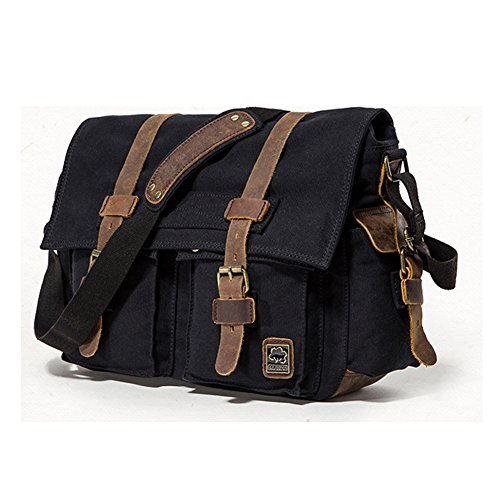 Bolso mensajero vintage JONON para laptop 13.3-17" miniatura 7