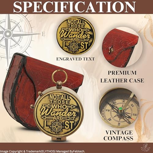 Brújula artesanal antigua de latón con estuche de cuero – herramienta vintage funcional de bolsillo para viaje y senderismo miniatura 4