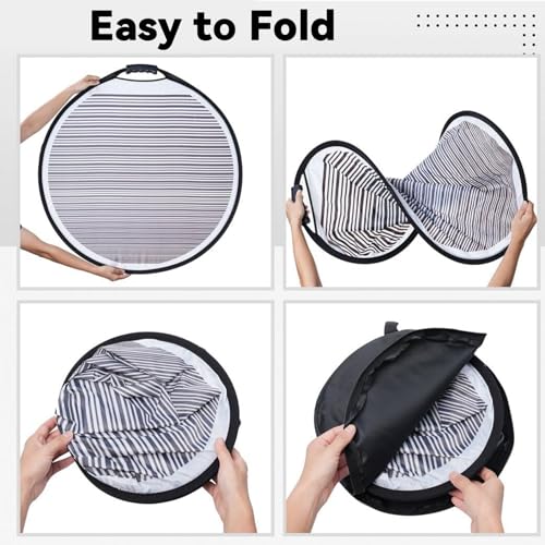 Dellenreflektorboard 80 cm Faltbares Gestreiftes Reflektor Dellensegel Auto Dellenreflektor Ausbeulwerkzeug mit Tasche für Fix Karosserie Dellensegel Tür Kratzer