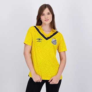 Umbro Camisa Feminina Santos Oficial nº 3 2024 (Torcedora), Amarelo/Preto, GG