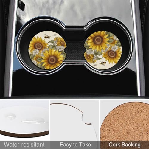 Posavasos para portavasos de auto con diseño floral 2.6 in 2 pzas miniatura 5