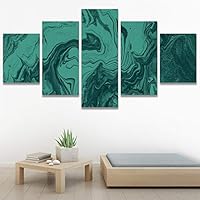 SIGNWIN 5 Panel Canvas Wall Art Modern Art Abstract Brushstroke Contemporary Edgy Mixed Media Multicolor for Home Decorations Ready to Hang - 60