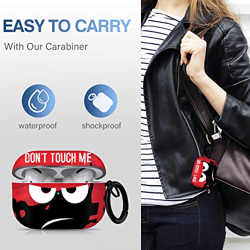 Image of for Airpods Pro 2nd Generation Case 2022, Don't Touch Me for Airpods Pro 2 Cover with Keychain Soft Cute Shockproof Cover for Women Men Compatible Apple AirPod Pro 2,red