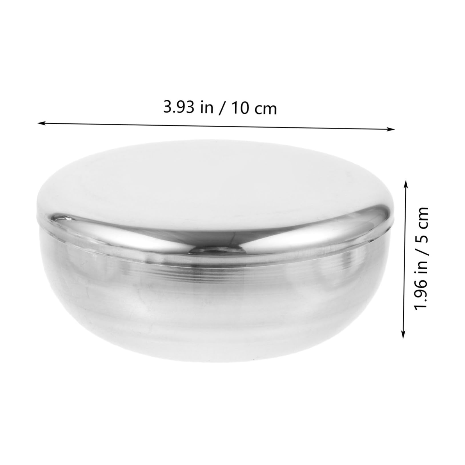 Beavorty Stainless Steel Shave Soap Bowl Mug Men's Shaving Bowl Lid 52mm High 73mm Diameter