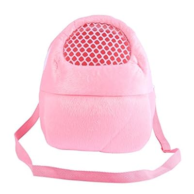 Pet Carrier Bags Hamster Rat Hedgehog Rabbit Sleeping Bag Breathable Portable Outgoing Travel Handbags Backpack With Shoulder Strap ( Color : Pink )