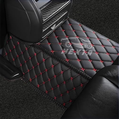 Image of Premium 7D Car Floor Mat Full Set for Tata Punch|| Luxury Leather with Grass Mat Complete Set || 100% Waterproof and Washable || Color : (Black and Red)