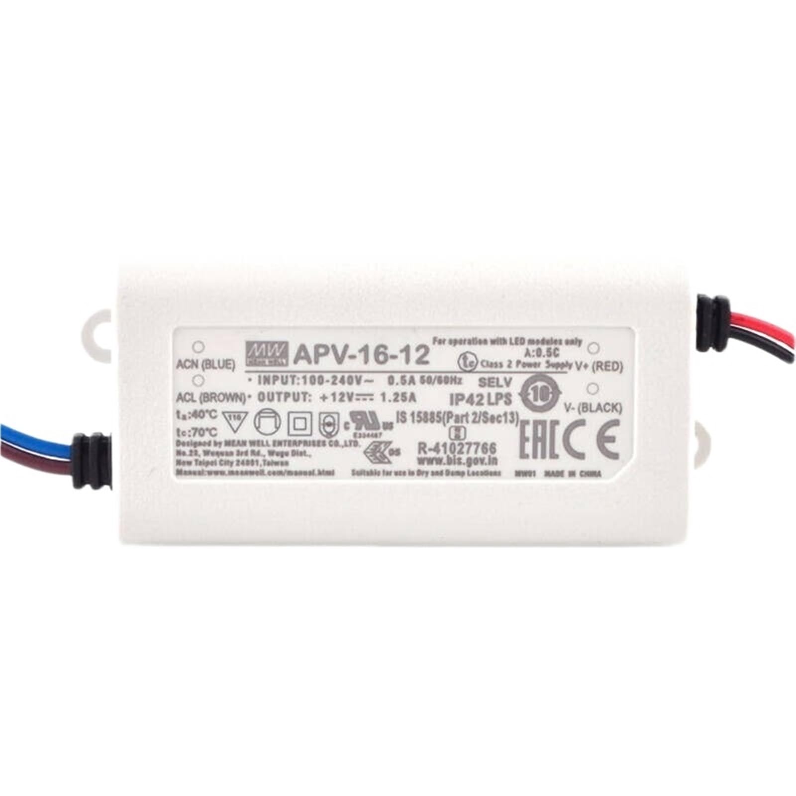 FCARUMIQP APV-16-12 12VDC 1.25A Single Output Switching Power Supply LED Driver