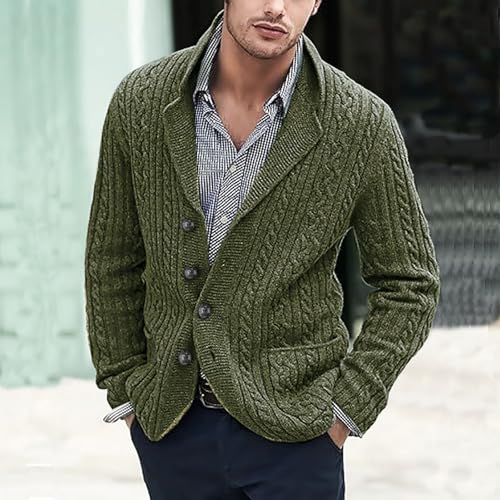 Oversized Cardigan Sweaters for Men Button Down Long Sleeve Cable Knitted Sweaters Fall Winter Soft Active Sportswear2